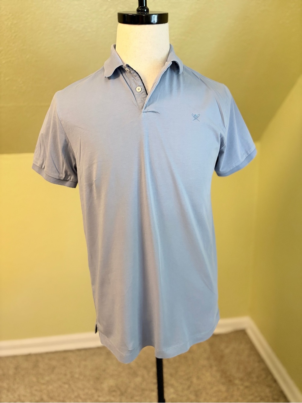 Hackett London Men's Classic Fit 100% Cotton Polo Shirt Light Blue Size Medium